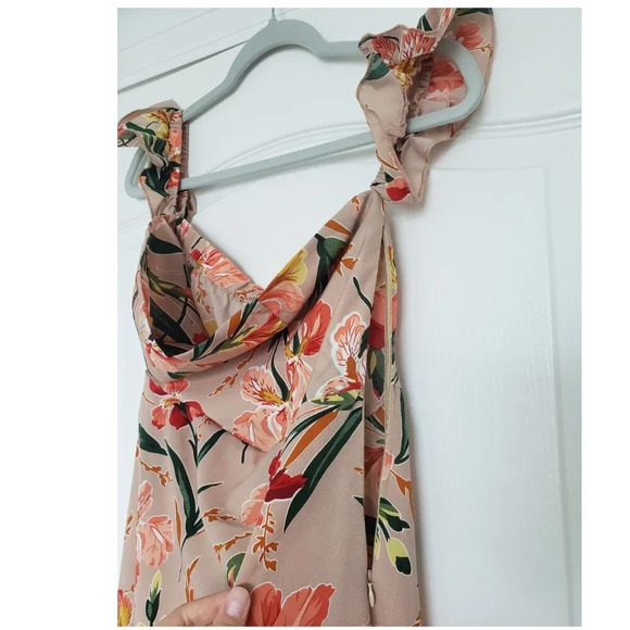 Boho Summer  Floral maxi dress with slit in the front Medium - Picture 11 of 13